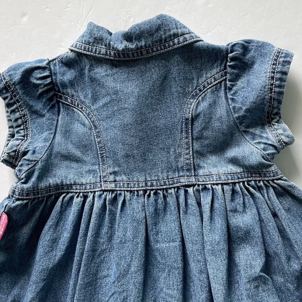 Vintage Carters Watch The Wear Denim Embroidered Dress Size 12M - Picture 9 of 10